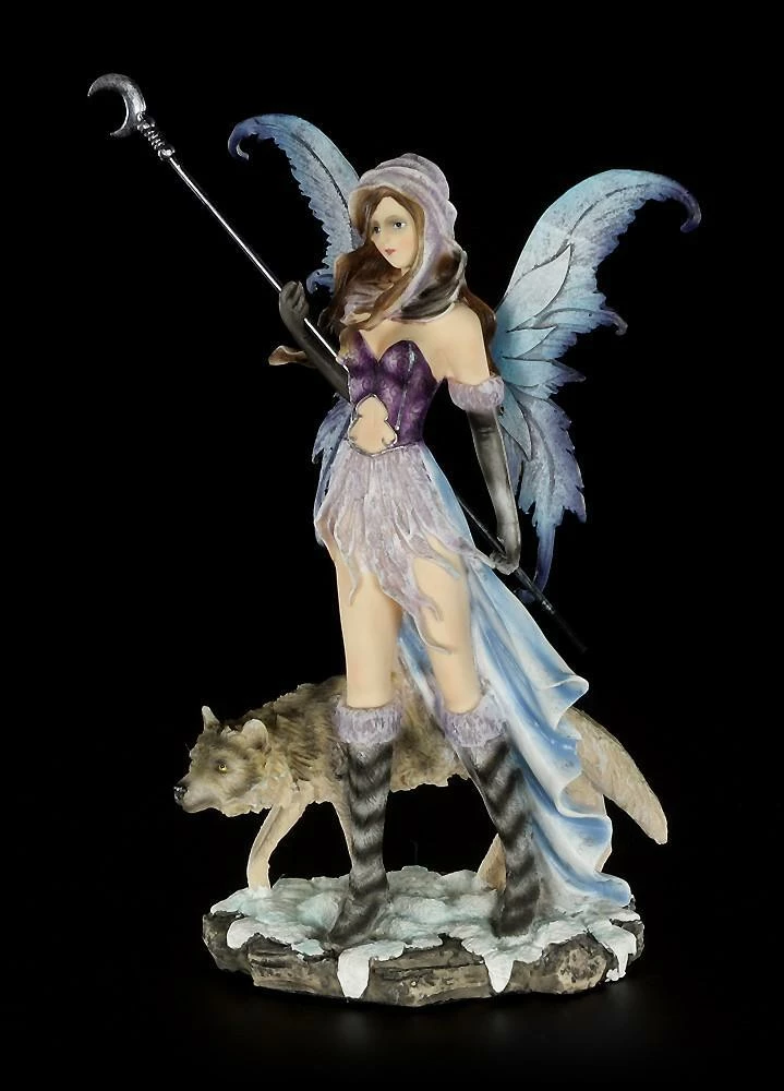 Elfen Figur - Luna Mit Mondstab Und Wolf 5 Elfen Figur - Luna Mit Mondstab Und Wolf – Bild 3