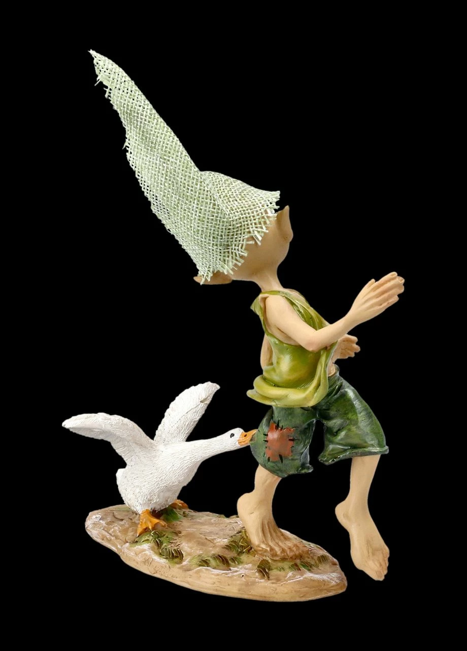 Pixie Kobold Figur Mit Gans - Lass Mich Los 7 Pixie Kobold Figur Mit Gans - Lass Mich Los – Bild 5