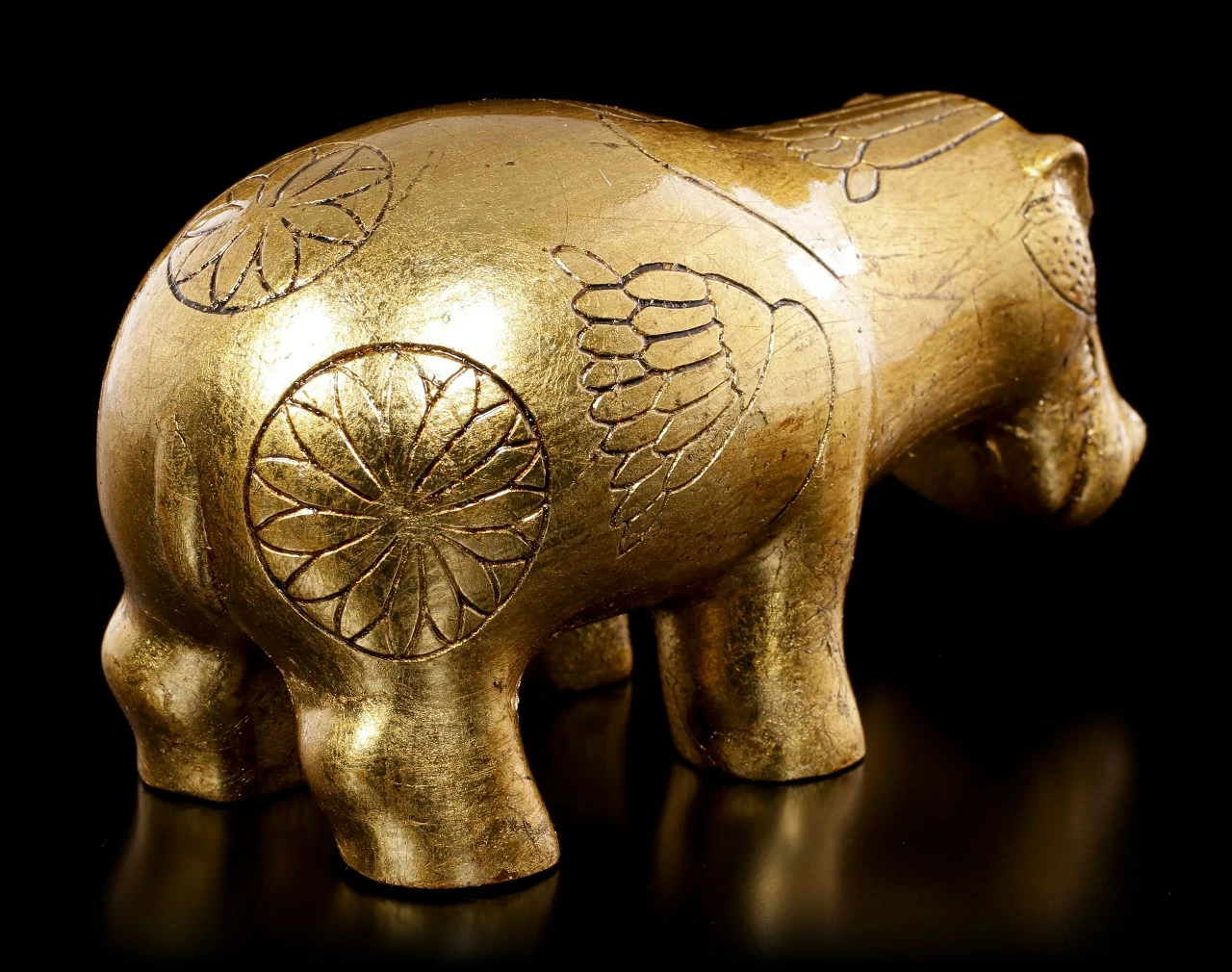 Ägyptische Nilpferd Figur - Goldfarben 6 Ägyptische Nilpferd Figur - Goldfarben – Bild 4