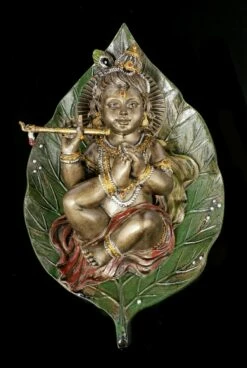 Baby Krishna Figur Auf Buddhabaum Blatt - Bronziert -FIGUREN Verkäufe Baby Krishna Figur Auf Buddhabaum Blatt Bronziert 5 1280x1280