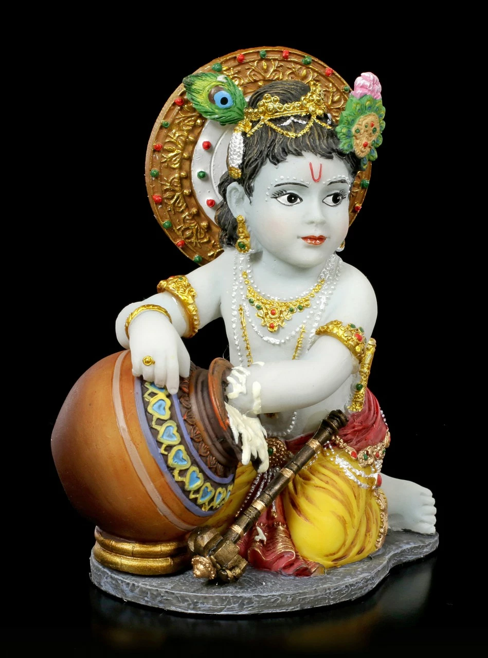 Baby Krishna Figur Stiehlt Butter 3 Baby Krishna Figur Stiehlt Butter