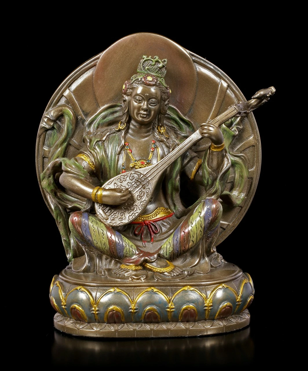 Buddha Figur - Sarasvati Mit Vina 3 Buddha Figur - Sarasvati Mit Vina