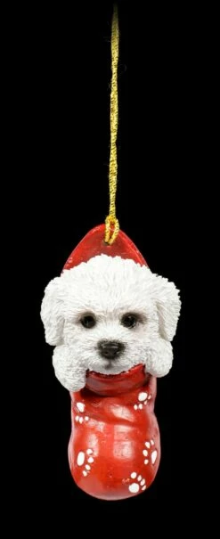 Christbaumschmuck Hund - Bichon Frisé Im Strumpf -FIGUREN Verkäufe Christbaum Schmuck Hund Bichon Frise Im Strumpf 2 1280x1280