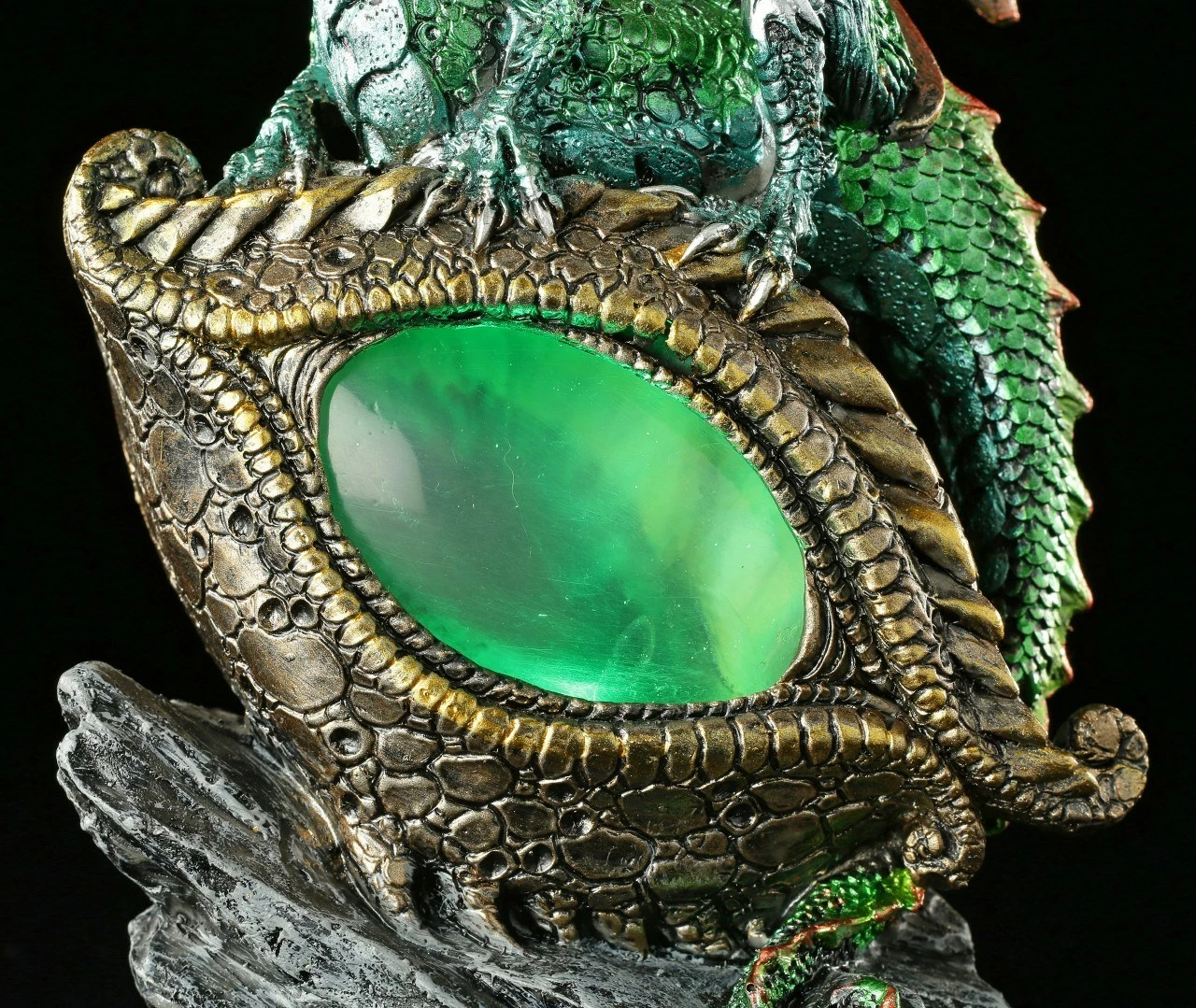 Drachen Figur Mit LED - Auge Des Drachen - Grün 8 Drachen Figur Mit LED - Auge Des Drachen - Grün – Bild 6