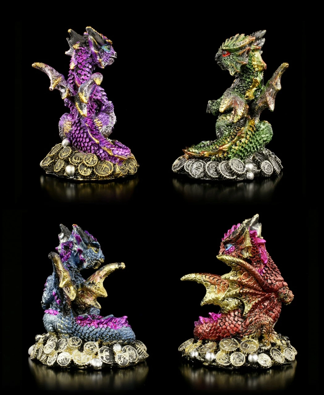 Drachen Figuren 4er Set - Glücksmünzen 6 Drachen Figuren 4er Set - Glücksmünzen – Bild 4