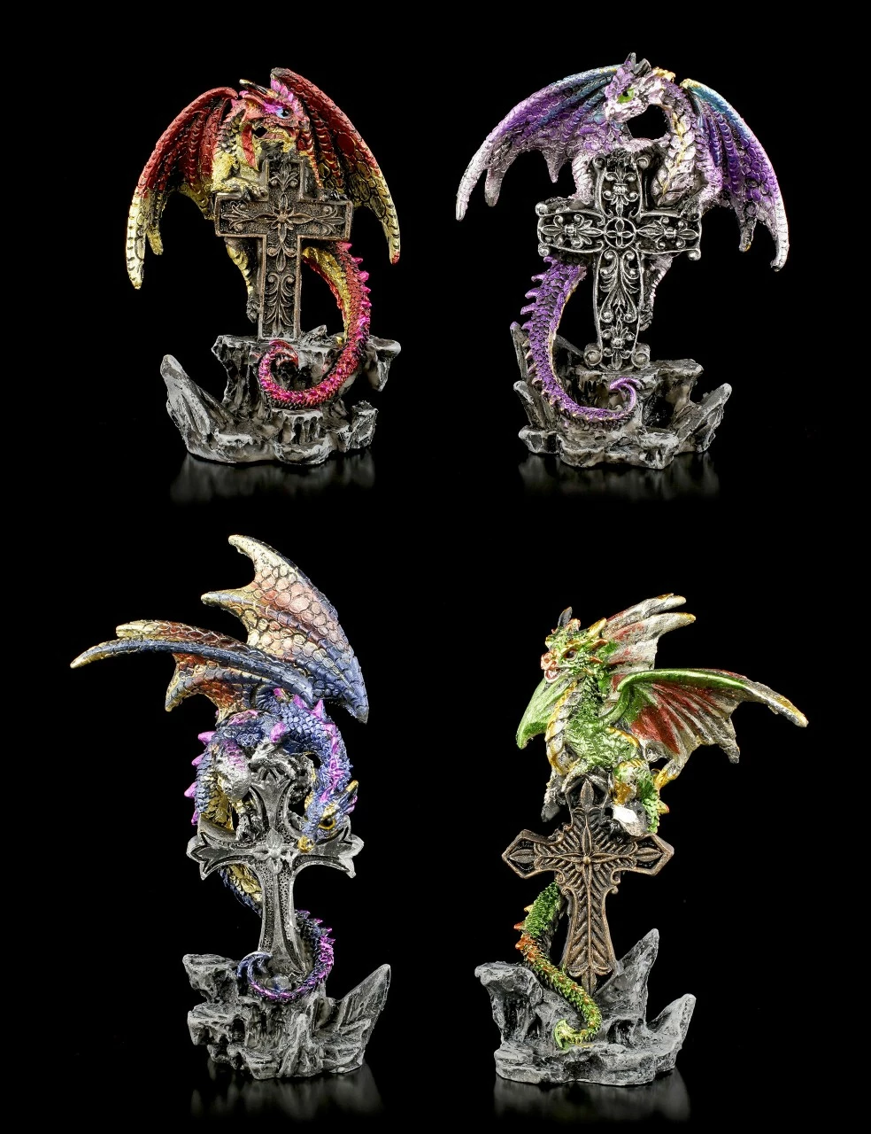 Drachen Figuren 4er Set - Grabesdiener 3 Drachen Figuren 4er Set - Grabesdiener