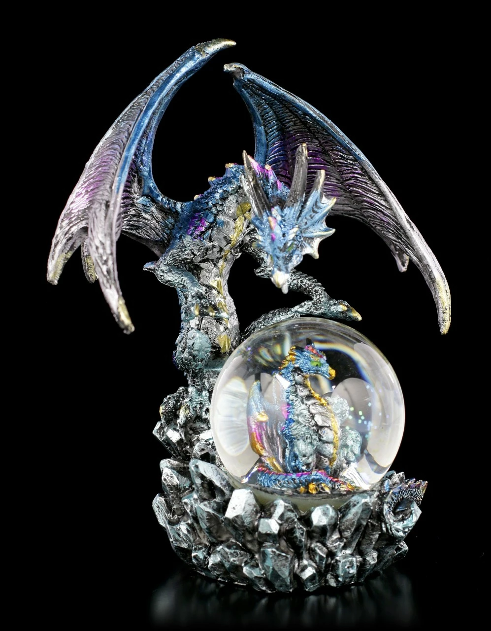 Drachenfigur Mit Schneekugel - Azul Oracle 4 Drachenfigur Mit Schneekugel - Azul Oracle – Bild 2