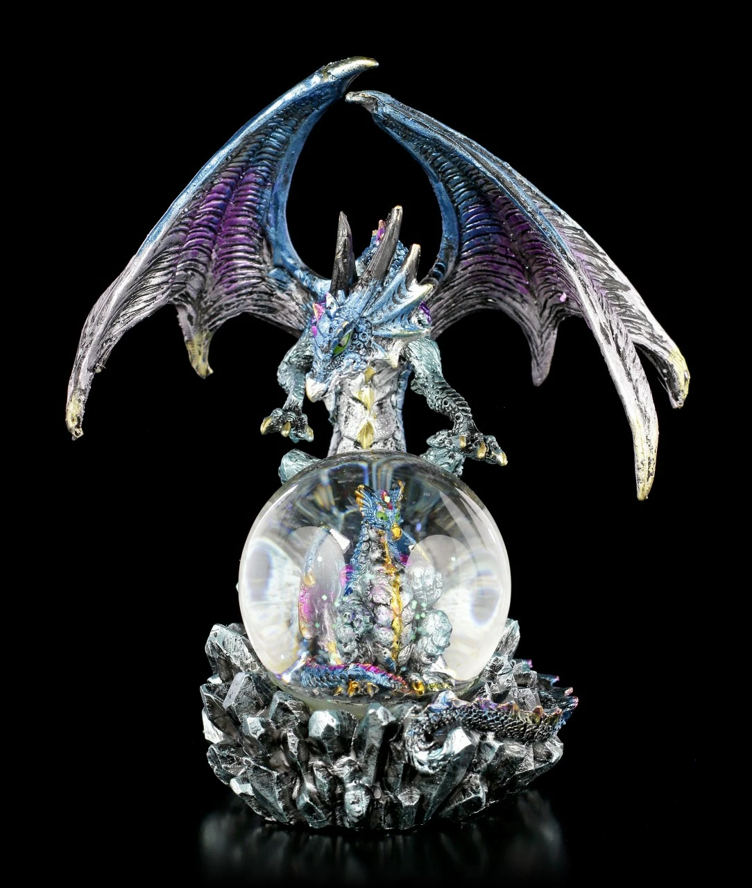Drachenfigur Mit Schneekugel - Azul Oracle 3 Drachenfigur Mit Schneekugel - Azul Oracle