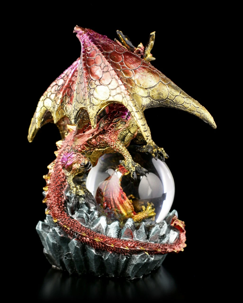 Drachenfigur Mit Schneekugel - Ruby Oracle 7 Drachenfigur Mit Schneekugel - Ruby Oracle – Bild 5