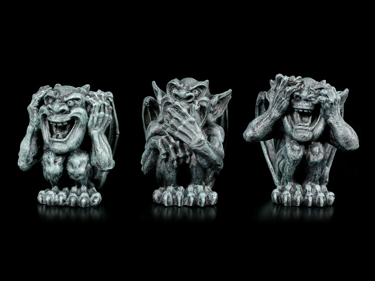 Drei Kleine Gargoyles Figuren - Nichts Böses 4 Drei Kleine Gargoyles Figuren - Nichts Böses – Bild 2
