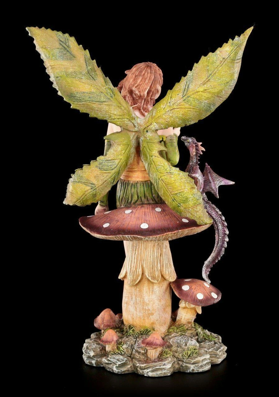 Elfen Figur - Dracolia Mit Blätterflügeln Und Drache 8 Elfen Figur - Dracolia Mit Blätterflügeln Und Drache – Bild 6