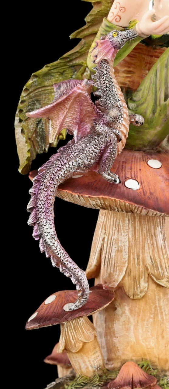 Elfen Figur - Dracolia Mit Blätterflügeln Und Drache 11 Elfen Figur - Dracolia Mit Blätterflügeln Und Drache – Bild 9