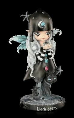 Elfen Figur Mit Katze - Black Stars