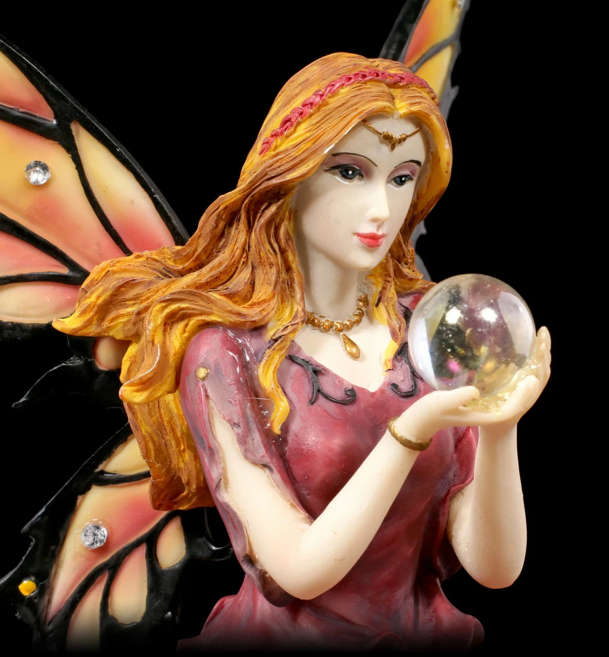 Elfen Figur - Isara Auf Rosenblüte Mit Kristallkugel 8 Elfen Figur - Isara Auf Rosenblüte Mit Kristallkugel – Bild 6