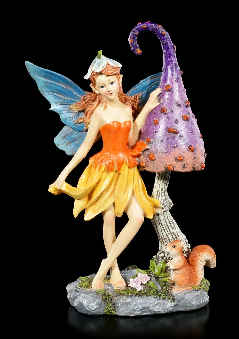 Elfen Figur - Nienna Mit Pilz Und Eichhörnchen 3 Elfen Figur - Nienna Mit Pilz Und Eichhörnchen