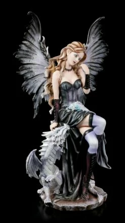 Elfen Figur Groß - Ruti Sitzend Mit Drache