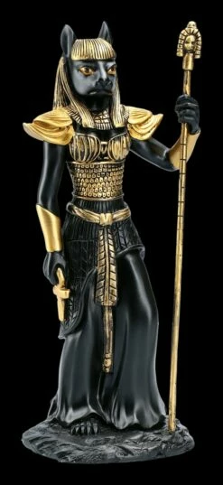 Ägyptische Krieger Figur - Bastet - Schwarz Gold