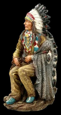 Indianer Figur - Häuptling Sitzend Mit Friedenspfeife -FIGUREN Verkäufe FS15244 Indianer Figur Haeuptling sitzend mit Friedenspfeife 3 1280x1280