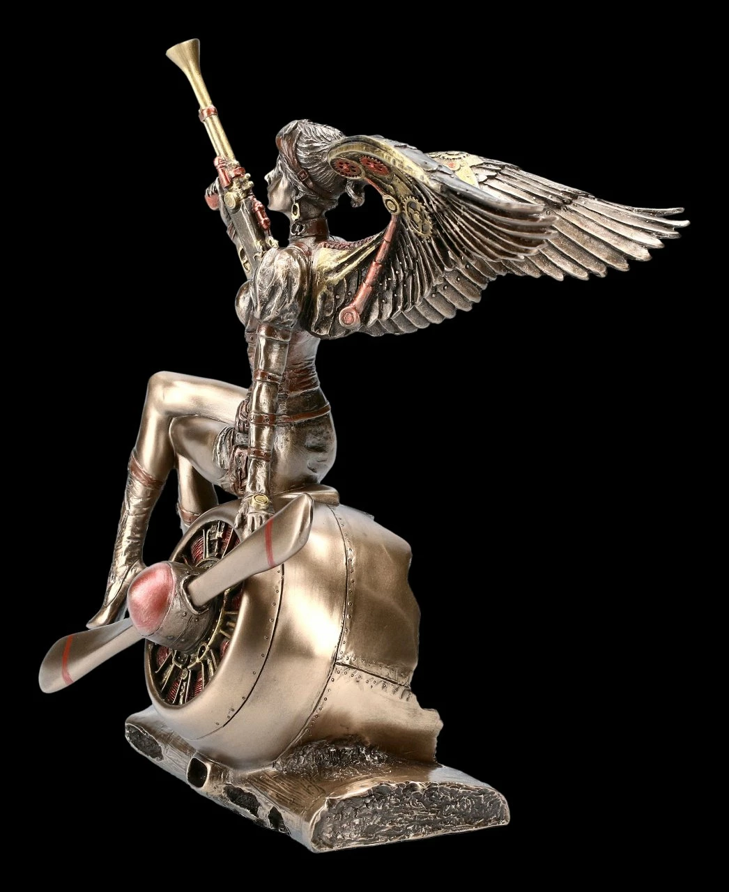 Steampunk Engel Figur - Kriegerin Auf Propeller 5 Steampunk Engel Figur - Kriegerin Auf Propeller – Bild 3