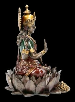 Lakshmi Figur Auf Lotusblüte Bronzefarben -FIGUREN Verkäufe FS17616 Lakshmi Figur auf Lotusbluete bronzefarben 8 1280x1280