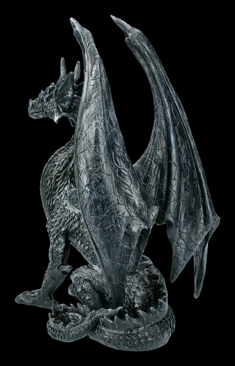 Schwarze Drachen Figur - Black Wing 4 Schwarze Drachen Figur - Black Wing – Bild 2