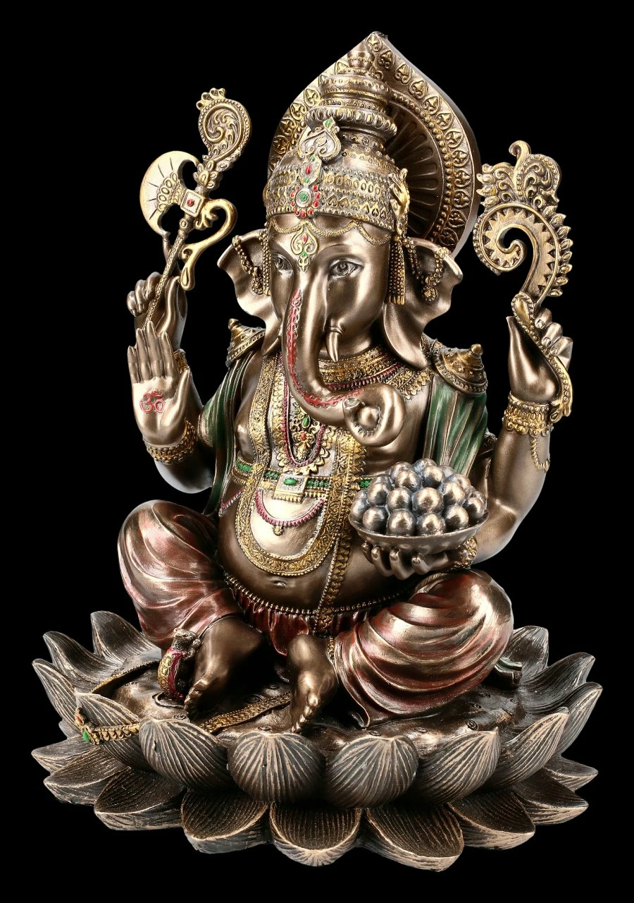 Ganesha Figur Auf Lotusblüte 4 Ganesha Figur Auf Lotusblüte – Bild 2