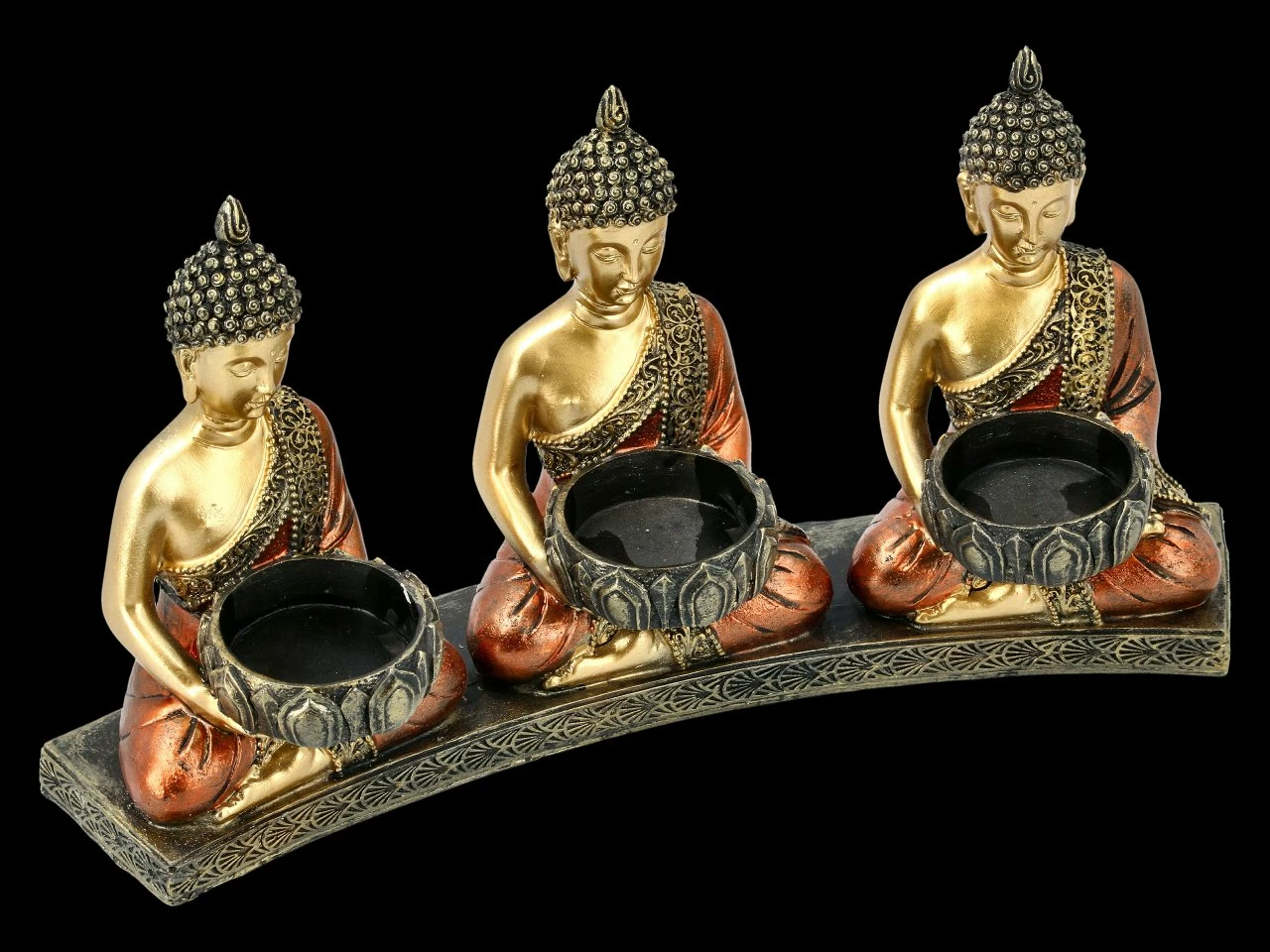 Buddha Dreifach Teelichthalter 9 Buddha Dreifach Teelichthalter – Bild 7