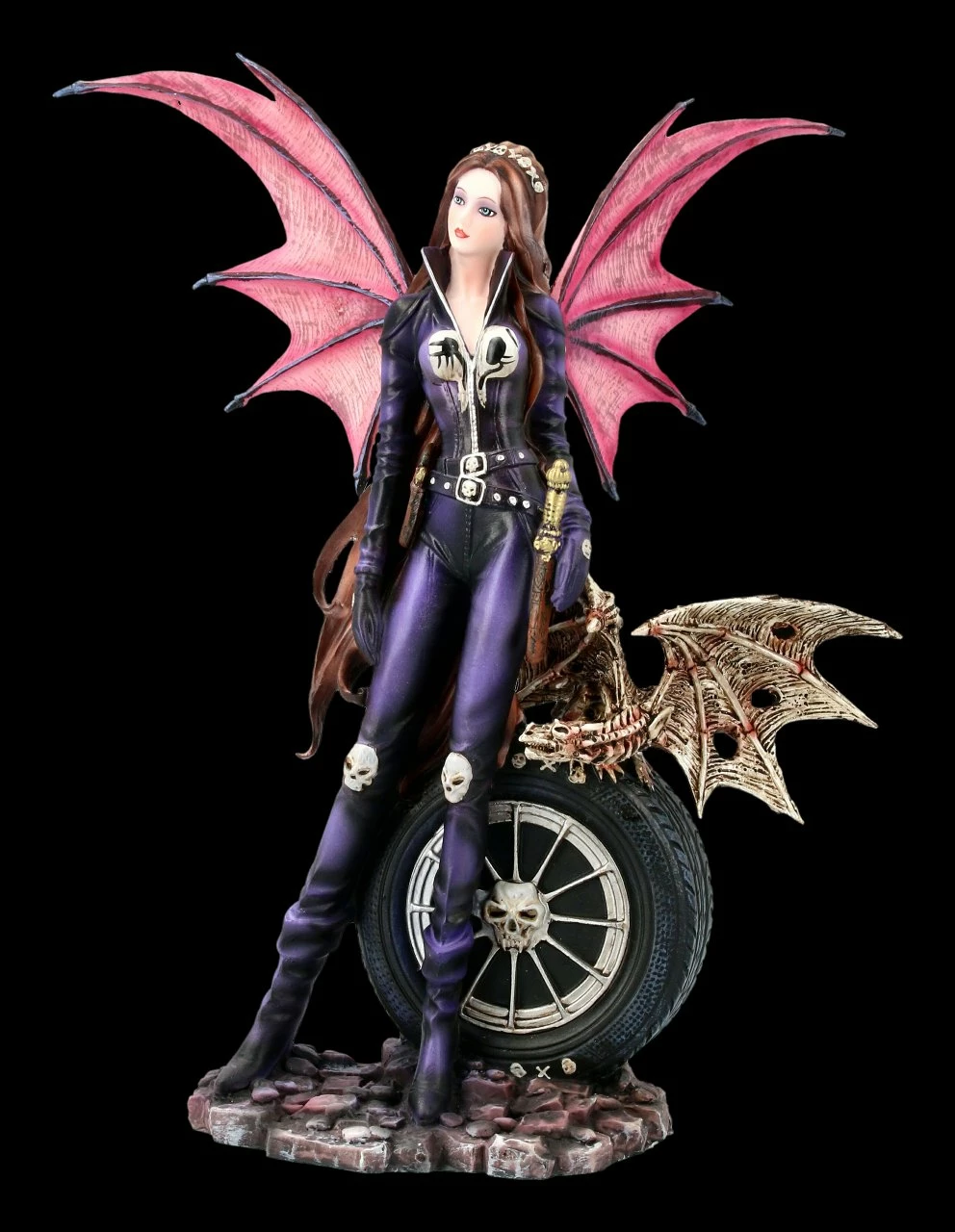 Elfen Figur - Naira Mit Skelett Drache 3 Elfen Figur - Naira Mit Skelett Drache