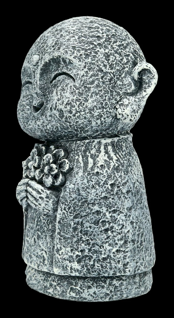 Jizo Mönch Figur Mit Blumen - Kshitigarbha 5 Jizo Mönch Figur Mit Blumen - Kshitigarbha – Bild 3
