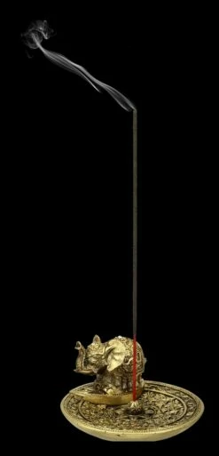 Räucherstäbchenhalter - Indischer Elefant - Goldfarben -FIGUREN Verkäufe FS21105 Raeucherstaebchenhalter Indischer Elefant goldfarben 0 1280x1280