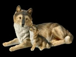 Wolf Figur Mit Jungem
