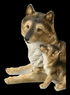 Wolf Figur Mit Jungem -FIGUREN Verkäufe FS21193 Wolf Figur mit Junges 8 1280x1280