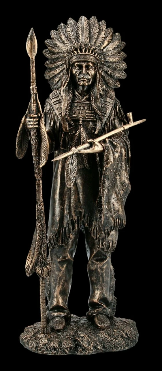 Indianer Häuptling Figur Mit Friedenspfeife 3 Indianer Häuptling Figur Mit Friedenspfeife