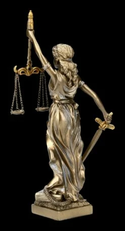 Justitia Figur - Gerechtigkeits-Göttin -FIGUREN Verkäufe FS21459 Justitia Figur mit Schwert und Waage bronziert 5 1280x1280