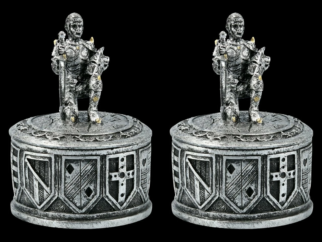 Ritter Schatulle - 2er Set Silberfarben 3 Ritter Schatulle - 2er Set Silberfarben