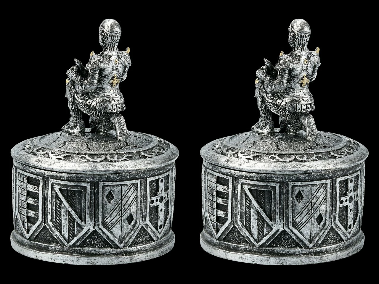 Ritter Schatulle - 2er Set Silberfarben 6 Ritter Schatulle - 2er Set Silberfarben – Bild 4