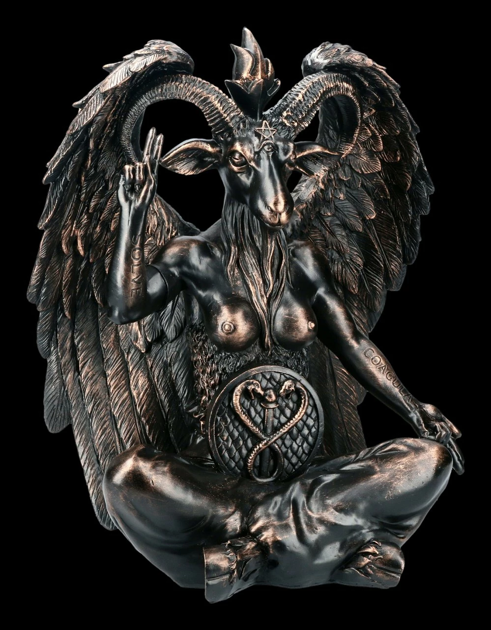 Große Baphomet Figur - Kupferfarben 3 Große Baphomet Figur - Kupferfarben