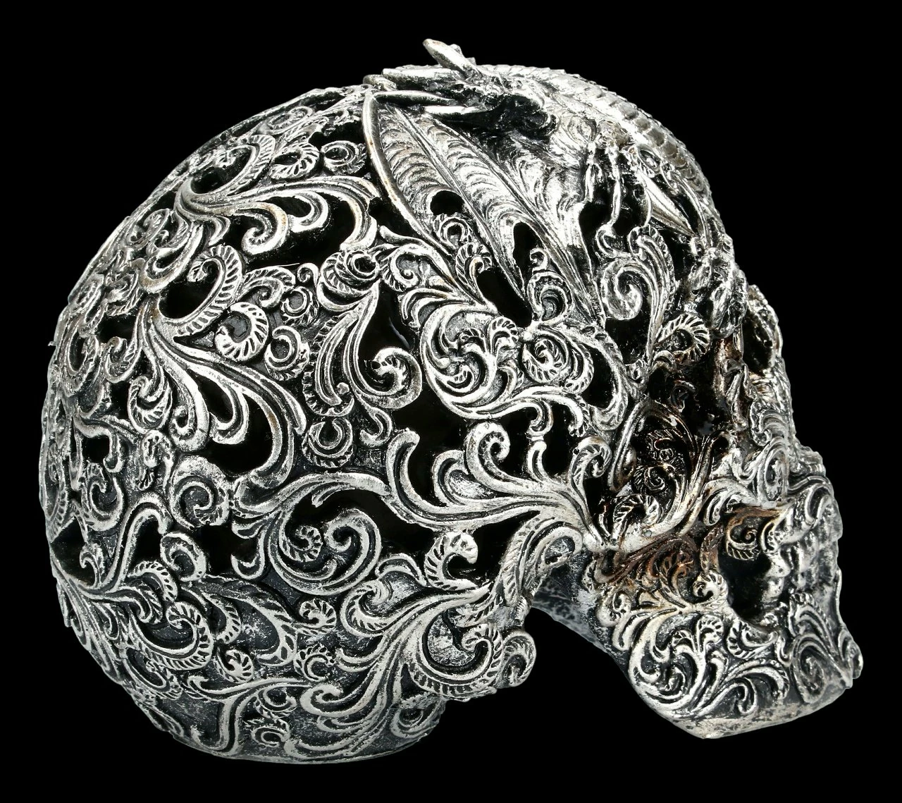 Totenkopf - Cranial Drakos - Silber 8 Totenkopf - Cranial Drakos - Silber – Bild 6
