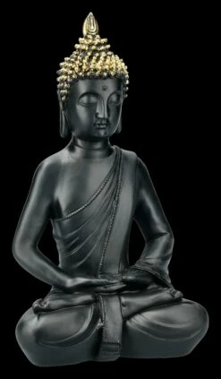 Schwarze Buddha Figur - Lotussitz -FIGUREN Verkäufe FS21816 Schwarze Buddha Figur Sitzend 1 1280x1280