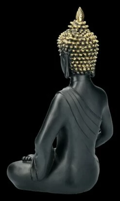 Schwarze Buddha Figur - Lotussitz -FIGUREN Verkäufe FS21816 Schwarze Buddha Figur Sitzend 5 1280x1280