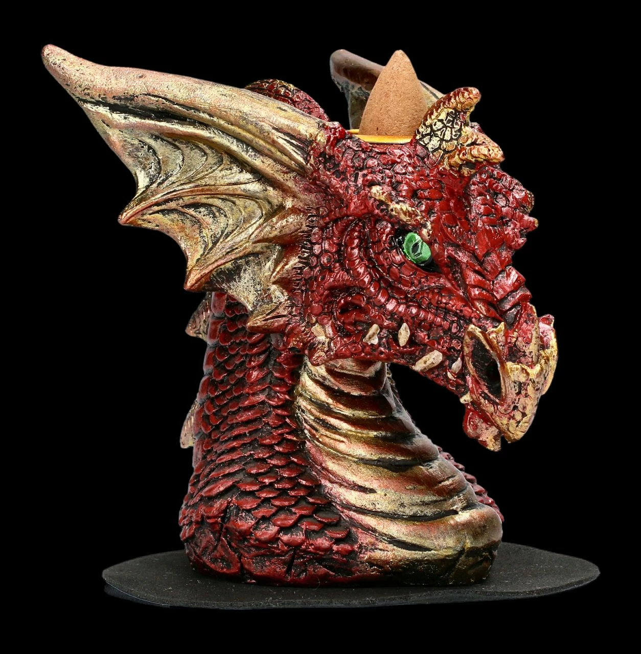 Backflow Räucherhalter - Roter Drachenkopf Klein 3 Backflow Räucherhalter - Roter Drachenkopf Klein