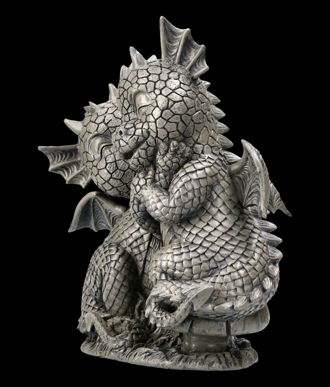 Gartenfigur - Drachen Liebespaar Küsschen 6 Gartenfigur - Drachen Liebespaar Küsschen – Bild 4