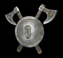 Wandrelief - Wikinger Schild Mit Äxten -FIGUREN Verkäufe FS22688 Wandrelief Wikinger Schild mit Aexten 6 1280x1280