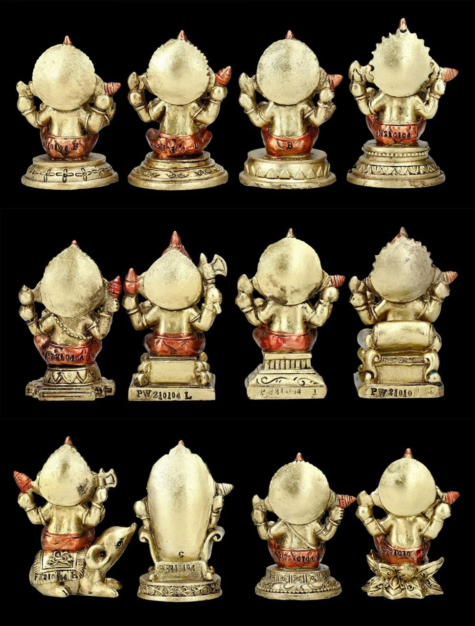 Ganesha Figuren - 12er Set 5 Ganesha Figuren - 12er Set – Bild 3