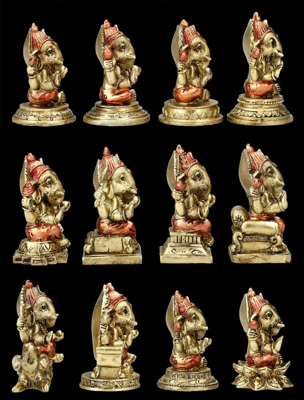 Ganesha Figuren - 12er Set 6 Ganesha Figuren - 12er Set – Bild 4