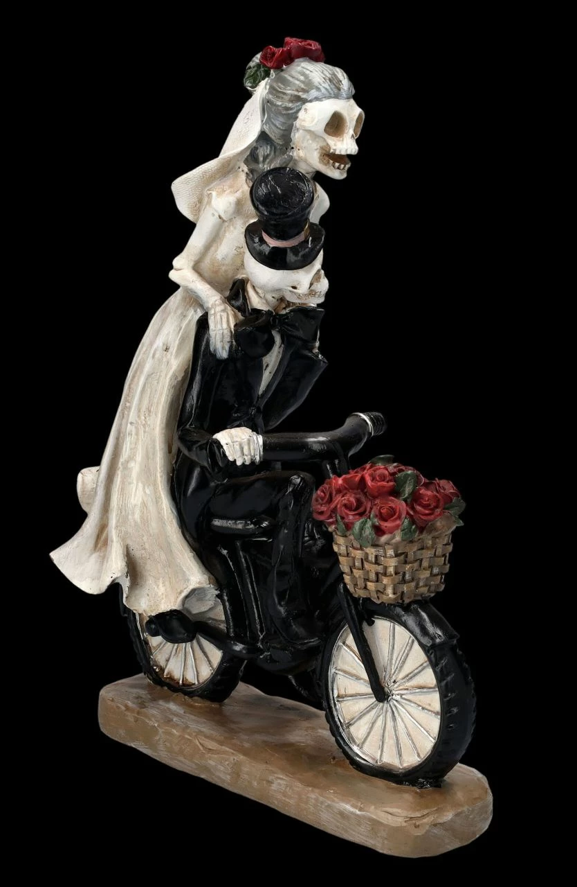 Skelettfigur - Hochzeitspaar Auf Fahrrad 8 Skelettfigur - Hochzeitspaar Auf Fahrrad – Bild 6