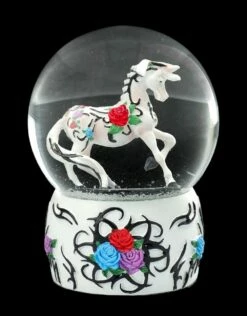 Schneekugel Pferd - Tribal Rose