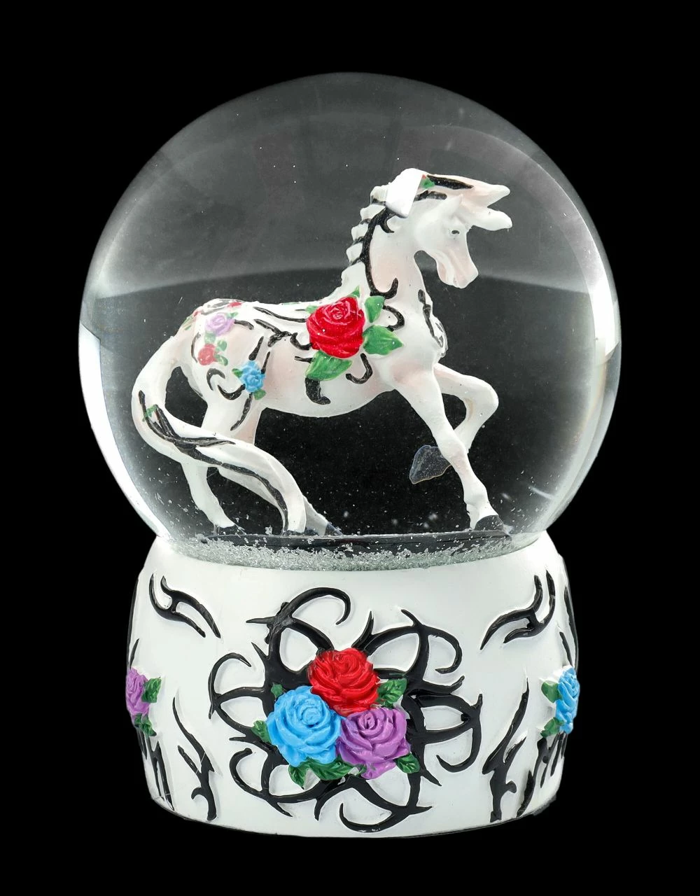 Schneekugel Pferd - Tribal Rose 3 Schneekugel Pferd - Tribal Rose