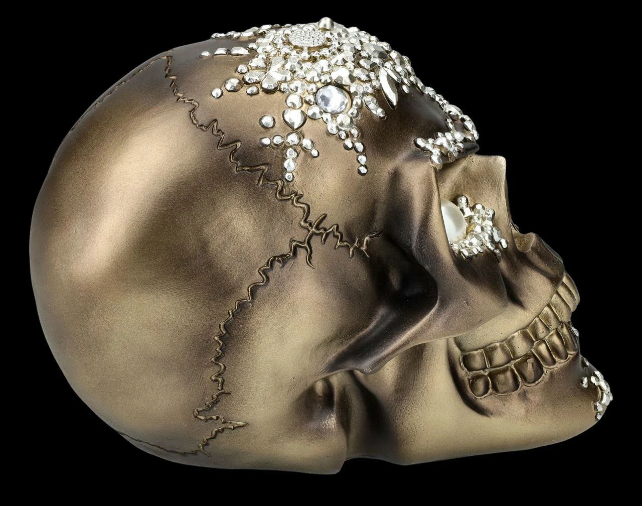 Totenkopf Figur Mit Perlenverzierung 8 Totenkopf Figur Mit Perlenverzierung – Bild 6