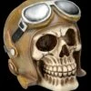 Totenkopf Mit Fliegermütze Und Brille